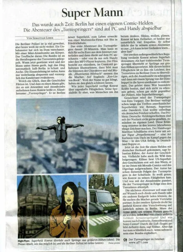 Presse: Super Mann – Tagesspiegel