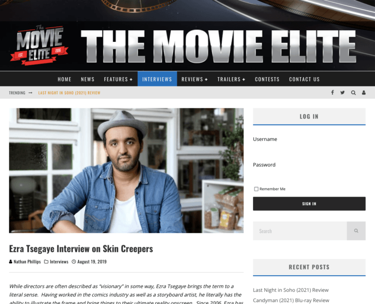 Ezra Tsegaye Interview on Skin Creepers